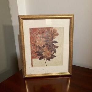 Floral Art Print with Gold Frame